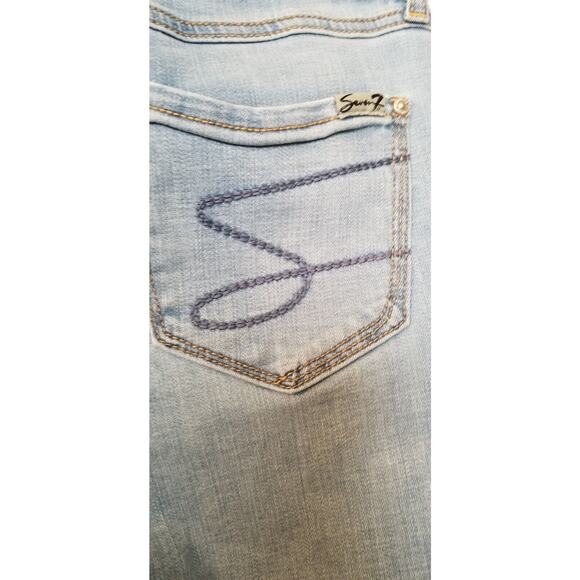 NWT's -Seven7 Jeans Women's Tummy Less High Rise Skinny Denim Distressed Size 8 - Picture 4 of 15